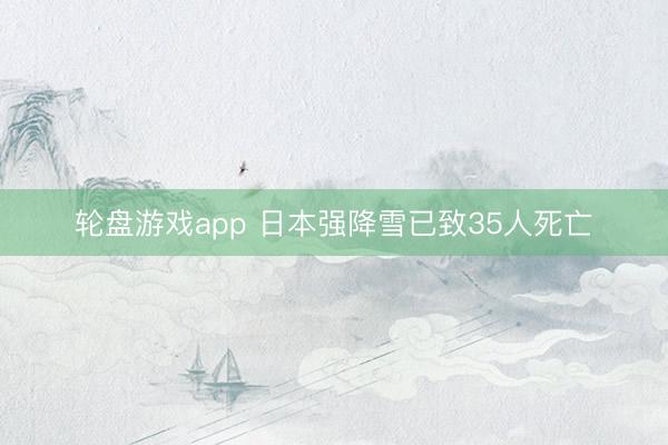 轮盘游戏app 日本强降雪已致35人死亡